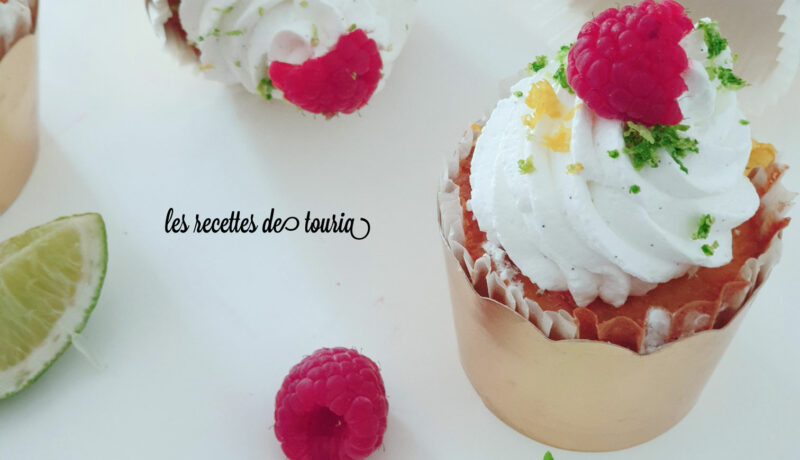 CUPCAKES-CITRON-FRAMBOISE-🍋🍋-recette-sucrée-dans-cupcakes---Lesrecettesdetouria---les-recettes-de-touria